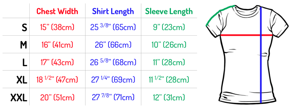 Custom Clothing Size Chart - Determine Your Size - Wanna Ink®