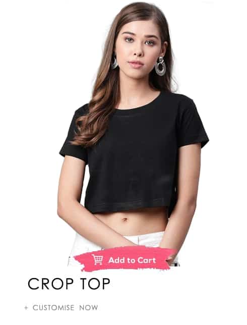 Design t-shirts online custom women crop top