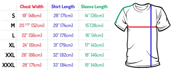 male t shirt size chart - wannaink