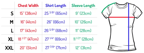 female t shirt size chart - wannaink