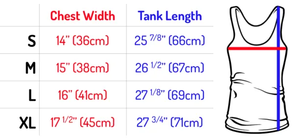 women tank top size chart - wannaink