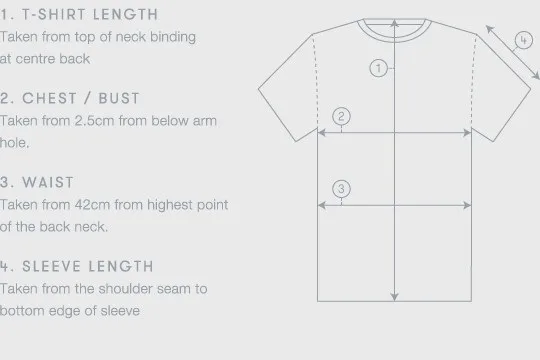 t shirt measurement chart - wannaink
